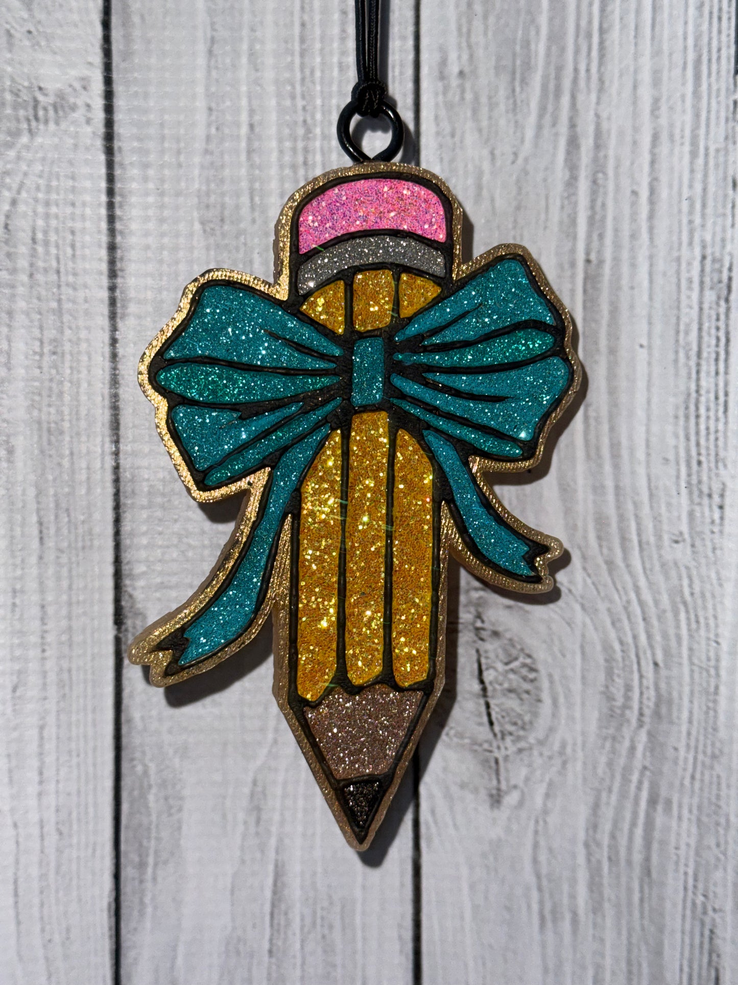 Pencil with Bow Car Freshie