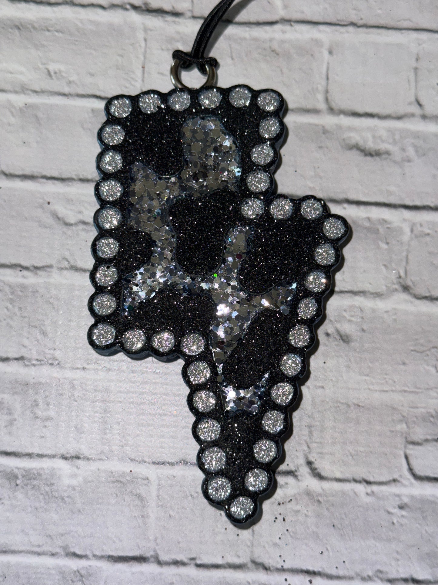 Cow Print Lightning Bolt Car Freshie