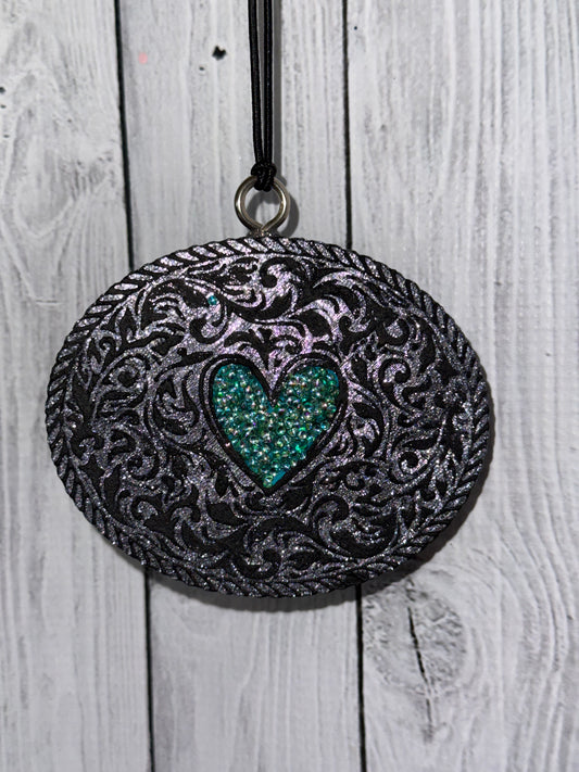 Belt Buckle with Heart Car Freshie