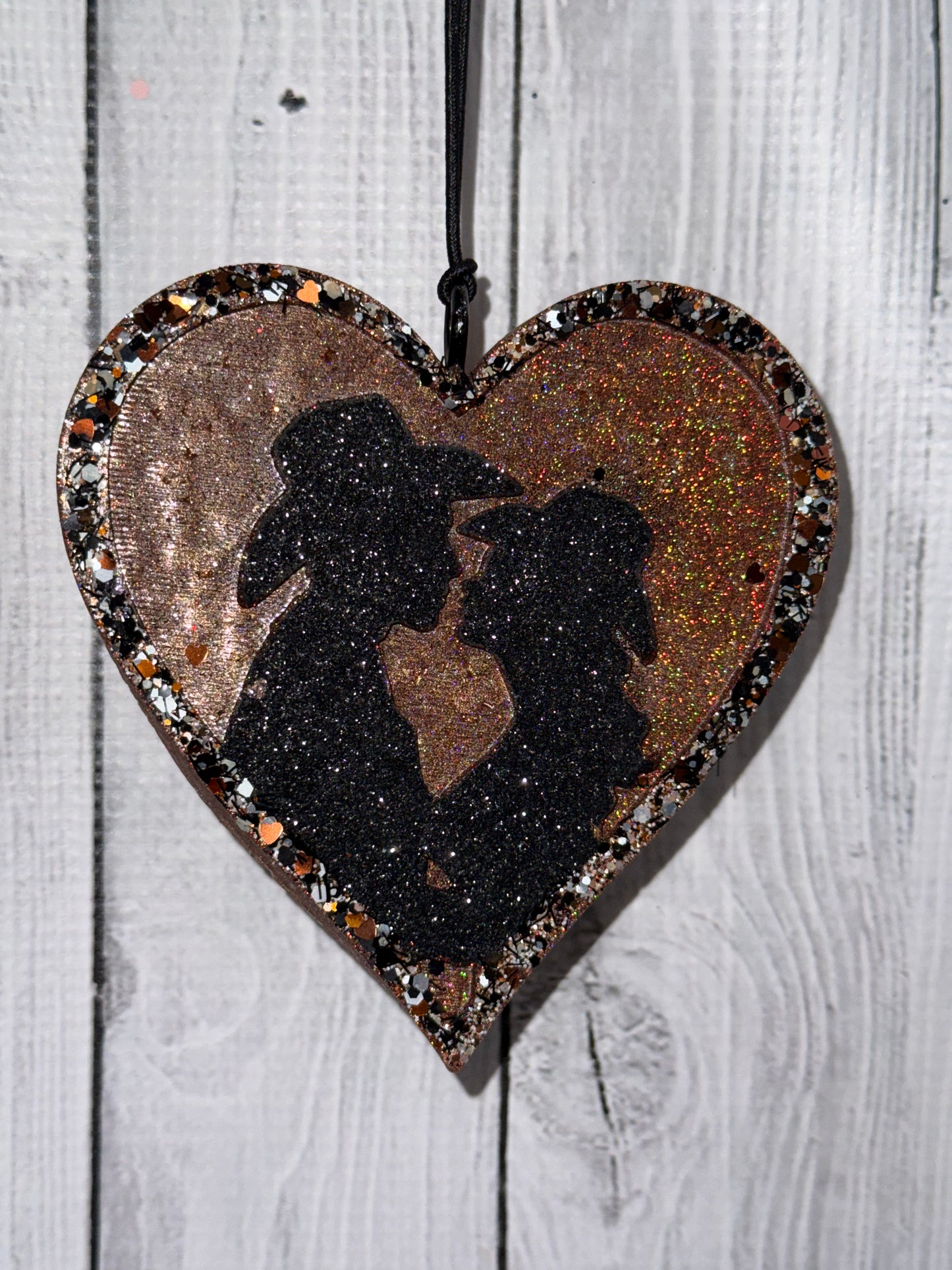 Heart Cowboy/Cowgirl Silhouette Car Freshie