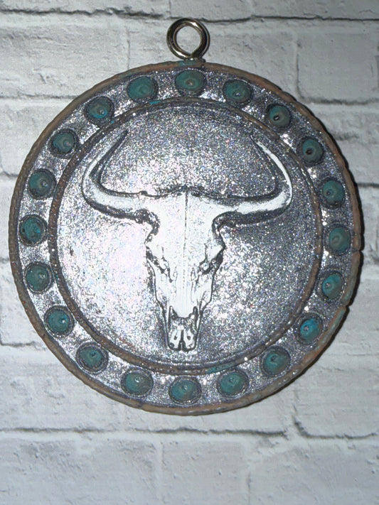 Bull Skull Medallion 3D Car Freshie