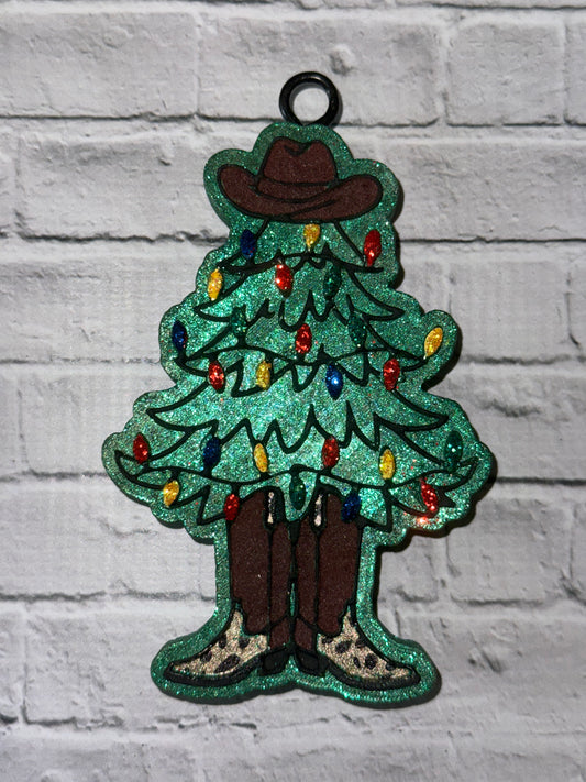 Cowboy Christmas Tree Car Freshie
