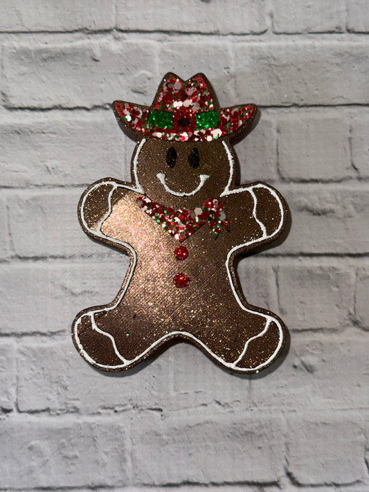 Cowboy Gingerbread Man Car Freshie